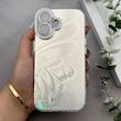 قاب گوشی iPhone 17 آیفون براش HARD IMD موج دار محافظ لنز نگین دار لاکچری طرح پروانه کد 163435