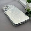 قاب گوشی iPhone 16 آیفون براش HARD IMD موج دار محافظ لنز نگین دار لاکچری طرح پروانه کد 163436