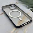 قاب گوشی iPhone 13 - iPhone 14 آیفون اورجینال لاکچری فول طلقی مگ سیف دار Q Series لنز فلزی سرمه ای کد 163881
