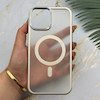 قاب گوشی iPhone 13 Pro Max آیفون اورجینال لاکچری فول طلقی مگ سیف دار Q Series لنز فلزی نقره ای کد 163883