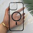 قاب گوشی iPhone 13 Pro Max آیفون اورجینال لاکچری فول طلقی مگ سیف دار Q Series لنز فلزی مشکی کد 163884