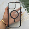 قاب گوشی iPhone 16 Pro Max آیفون اورجینال لاکچری فول طلقی مگ سیف دار Q Series لنز فلزی مشکی کد 163889