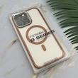 قاب گوشی iPhone 16 Pro Max آیفون اورجینال لاکچری فول طلقی مگ سیف دار Q Series لنز فلزی قهوه ای کد 163890