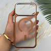 قاب گوشی iPhone 17 Pro Max آیفون اورجینال لاکچری فول طلقی مگ سیف دار Q Series لنز فلزی قهوه ای کد 163893
