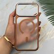 قاب گوشی iPhone 17 Pro Max آیفون اورجینال لاکچری فول طلقی مگ سیف دار Q Series لنز فلزی قهوه ای کد 163893