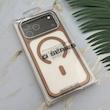 قاب گوشی iPhone 17 Pro Max آیفون اورجینال لاکچری فول طلقی مگ سیف دار Q Series لنز فلزی قهوه ای کد 163893