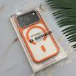 قاب گوشی iPhone 17 Pro آیفون اورجینال لاکچری فول طلقی مگ سیف دار Q Series لنز فلزی نارنجی کد 163897