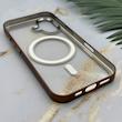 قاب گوشی iPhone 17 آیفون اورجینال لاکچری فول طلقی مگ سیف دار Q Series لنز فلزی قهوه ای کد 163902