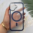 قاب گوشی iPhone 17 آیفون اورجینال لاکچری فول طلقی مگ سیف دار Q Series لنز فلزی سرمه ای کد 163903