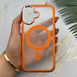قاب گوشی iPhone 17 آیفون اورجینال لاکچری فول طلقی مگ سیف دار Q Series لنز فلزی نارنجی کد 163904
