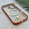 قاب گوشی iPhone 17 آیفون اورجینال لاکچری فول طلقی مگ سیف دار Q Series لنز فلزی نارنجی کد 163904