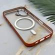 قاب گوشی iPhone 17 آیفون اورجینال لاکچری فول طلقی مگ سیف دار Q Series لنز فلزی نارنجی کد 163904