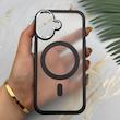 قاب گوشی iPhone 17 آیفون اورجینال لاکچری فول طلقی مگ سیف دار Q Series لنز فلزی مشکی کد 163905