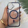 قاب گوشی iPhone 16 آیفون اورجینال لاکچری فول طلقی مگ سیف دار Q Series لنز فلزی سرمه ای کد 163907