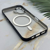 قاب گوشی iPhone 16 آیفون اورجینال لاکچری فول طلقی مگ سیف دار Q Series لنز فلزی سرمه ای کد 163907
