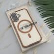 قاب گوشی iPhone 16 آیفون اورجینال لاکچری فول طلقی مگ سیف دار Q Series لنز فلزی قهوه ای کد 163908