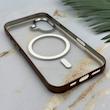 قاب گوشی iPhone 16 آیفون اورجینال لاکچری فول طلقی مگ سیف دار Q Series لنز فلزی قهوه ای کد 163908