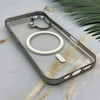 قاب گوشی iPhone 16 آیفون اورجینال لاکچری فول طلقی مگ سیف دار Q Series لنز فلزی نقره ای کد 163909