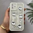 قاب گوشی iPhone 12 آیفون اورجینال فانتزی عروسکی برجسته نگین دار رزینی لنز کرومی طرح کیتی Kitty کد 163615