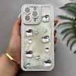 قاب گوشی iPhone 15 Pro Max آیفون اورجینال فانتزی عروسکی برجسته نگین دار رزینی لنز کرومی طرح کیتی Kitty کد 163621