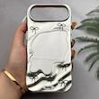 قاب گوشی iPhone 17 Air آیفون موج دار آینه ای لاکچری لنز برجسته پاپیونی نقره ای کد 163636