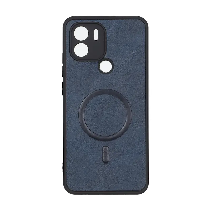 قاب گوشی Redmi A1 Plus - Redmi A2 Plus - Poco C50 شیائومی چرمی MP TPU طرح مگ سیف محافظ لنزدار سرمه ای کد 164431