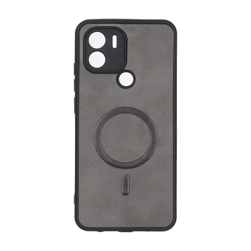 قاب گوشی Redmi A1 Plus - Redmi A2 Plus - Poco C50 شیائومی چرمی MP TPU طرح مگ سیف محافظ لنزدار خاکستری کد 164432