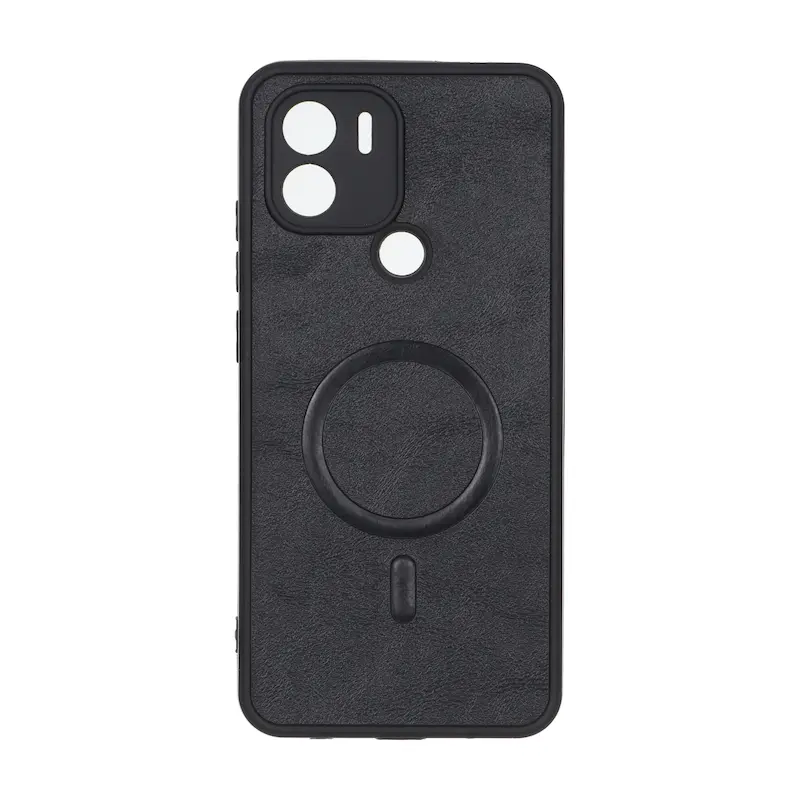 قاب گوشی Redmi A1 Plus - Redmi A2 Plus - Poco C50 شیائومی چرمی MP TPU طرح مگ سیف محافظ لنزدار مشکی کد 164434