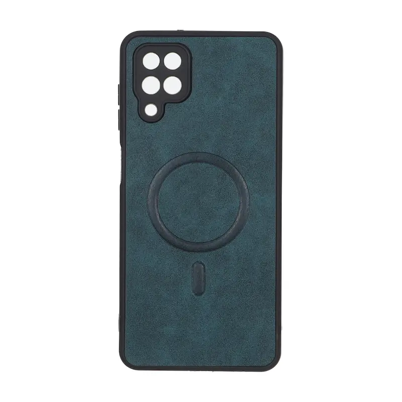 قاب گوشی Galaxy A12 - M12 سامسونگ چرمی MP TPU طرح مگ سیف محافظ لنزدار سبز کد 164486