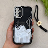 قاب گوشی Galaxy A14 سامسونگ سیلیکونی ژله ای Solid لاکچری محافظ لنزدار به همراه بند مچی مشکی کد 164737