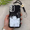 قاب گوشی Galaxy A15 سامسونگ سیلیکونی ژله ای Solid لاکچری محافظ لنزدار به همراه بند مچی مشکی کد 164739