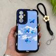 قاب گوشی Galaxy A54 سامسونگ سیلیکونی ژله ای Solid لاکچری محافظ لنزدار به همراه بند مچی مشکی کد 164767