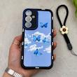 قاب گوشی Galaxy A55 سامسونگ سیلیکونی ژله ای Solid لاکچری محافظ لنزدار به همراه بند مچی مشکی کد 164775