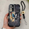 قاب گوشی Galaxy A55 سامسونگ سیلیکونی ژله ای Solid لاکچری محافظ لنزدار به همراه بند مچی مشکی کد 164778