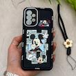 قاب گوشی Galaxy A73 سامسونگ سیلیکونی ژله ای Solid لاکچری محافظ لنزدار به همراه بند مچی مشکی کد 164789
