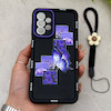 قاب گوشی Galaxy A73 سامسونگ سیلیکونی ژله ای Solid لاکچری محافظ لنزدار به همراه بند مچی مشکی کد 164793