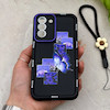 قاب گوشی Galaxy S21 FE سامسونگ سیلیکونی ژله ای Solid لاکچری محافظ لنزدار به همراه بند مچی مشکی کد 164812