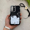 قاب گوشی Galaxy S21 FE سامسونگ سیلیکونی ژله ای Solid لاکچری محافظ لنزدار به همراه بند مچی مشکی کد 164814