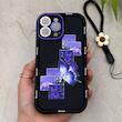 قاب گوشی iPhone 13 Pro Max آیفون سیلیکونی ژله ای Solid لاکچری محافظ لنزدار به همراه بند مچی مشکی کد 164853