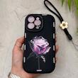 قاب گوشی iPhone 14 Pro Max آیفون سیلیکونی ژله ای Solid لاکچری محافظ لنزدار به همراه بند مچی مشکی کد 164860
