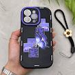 قاب گوشی iPhone 15 Pro Max آیفون سیلیکونی ژله ای Solid لاکچری محافظ لنزدار به همراه بند مچی مشکی کد 164863