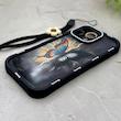 قاب گوشی iPhone 16 Pro Max آیفون سیلیکونی ژله ای Solid لاکچری محافظ لنزدار به همراه بند مچی مشکی کد 164867