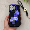قاب گوشی iPhone 16 Pro آیفون سیلیکونی ژله ای Solid لاکچری محافظ لنزدار به همراه بند مچی مشکی کد 164872