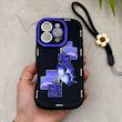 قاب گوشی iPhone 16 Pro آیفون سیلیکونی ژله ای Solid لاکچری محافظ لنزدار به همراه بند مچی مشکی کد 164872