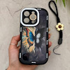 قاب گوشی iPhone 16 Pro آیفون سیلیکونی ژله ای Solid لاکچری محافظ لنزدار به همراه بند مچی مشکی کد 164874