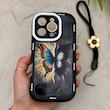 قاب گوشی iPhone 16 Pro آیفون سیلیکونی ژله ای Solid لاکچری محافظ لنزدار به همراه بند مچی مشکی کد 164874