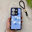 قاب گوشی Redmi Note 13 Pro 4G - Poco M6 Pro 4G شیائومی سیلیکونی ژله ای Solid لاکچری محافظ لنزدار به همراه بند مچی مشکی کد 164940