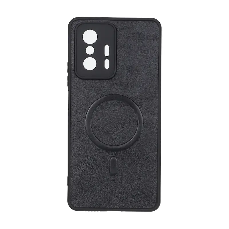 قاب گوشی Mi 11T - Mi 11T Pro شیائومی چرمی MP TPU طرح مگ سیف محافظ لنزدار مشکی کد 164559