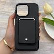 قاب گوشی iPhone 16 Pro Max آیفون اورجینال مون بلان Mont Blanc همراه با ولت Wallet جاکارتی ست مشکی کد E1-163778