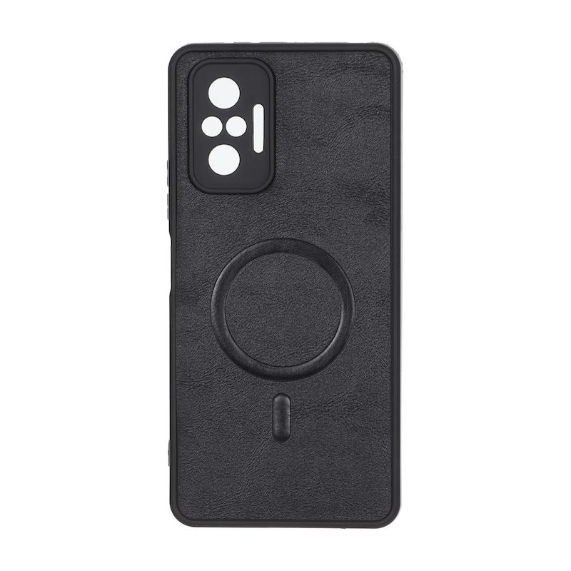 قاب گوشی Redmi Note 10 Pro 4G - Redmi Note 10 Pro Max شیائومی چرمی MP TPU طرح مگ سیف محافظ لنزدار مشکی کد 164568